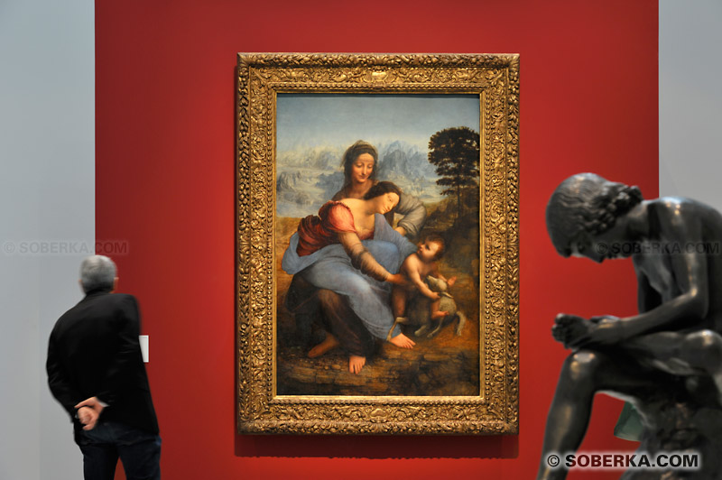 Musée du Louvre-Lens :  La Vierge, l’Enfant Jésus et sainte Anne de Léonard de Vinci et statue de bronze du Tireur d'épine