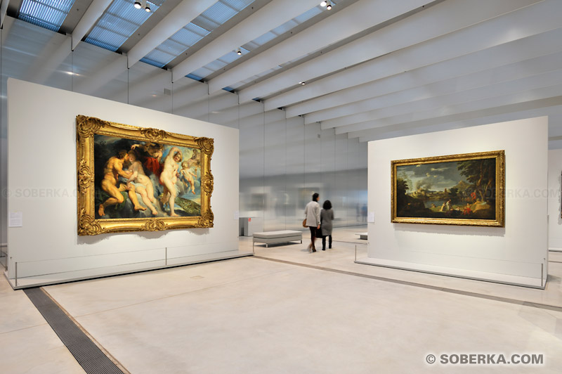 Musée du Louvre-Lens : La Galerie du Temps, Peinture de Rubens de 1615, et peinture de Nicolas Poussin