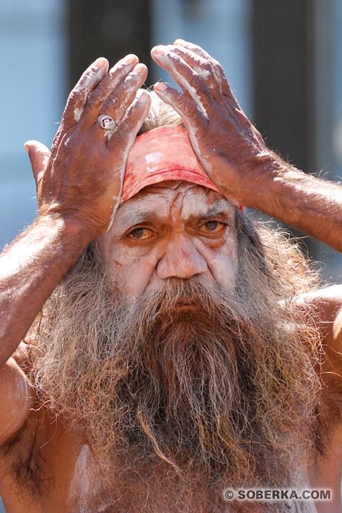 Aborigène barbu à Sydney