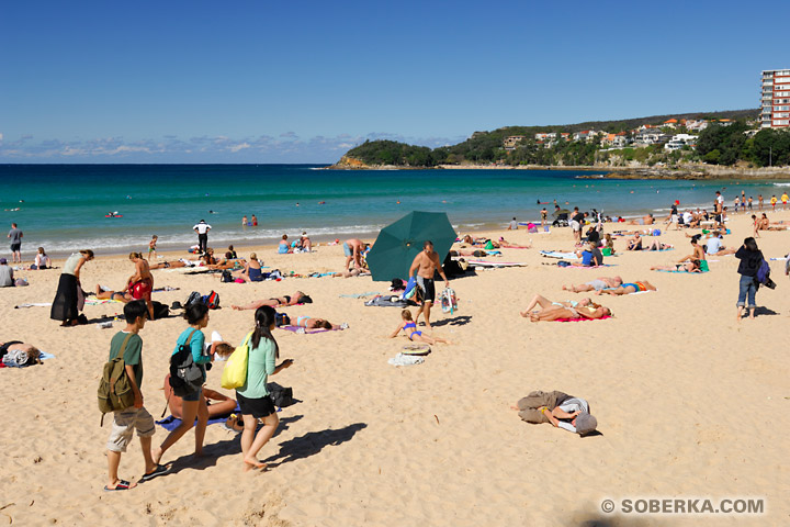 Touristes sur la plage de Manly à Sydney - Manly